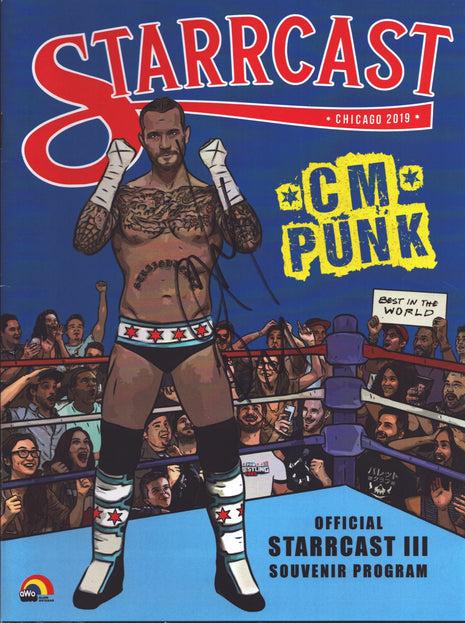 CM Punk & Jon Moxley dual signed Starrcast Event Program