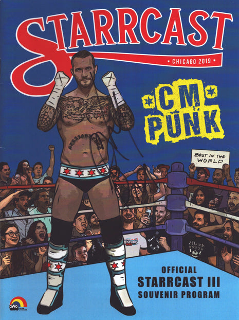 CM Punk &amp; Joey Janela dual signed Starrcast Event Program – Signed 