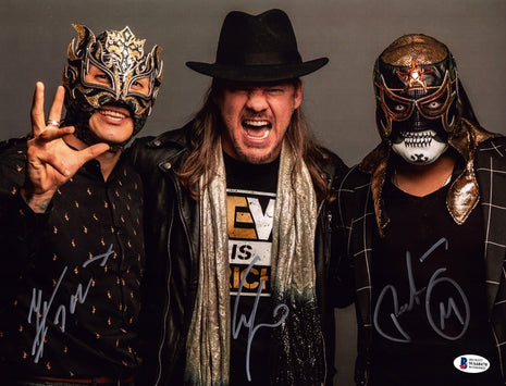 Chris Jericho, Pentagon Jr & Rey Fenix triple signed 11x14 Photo (w/ Beckett)