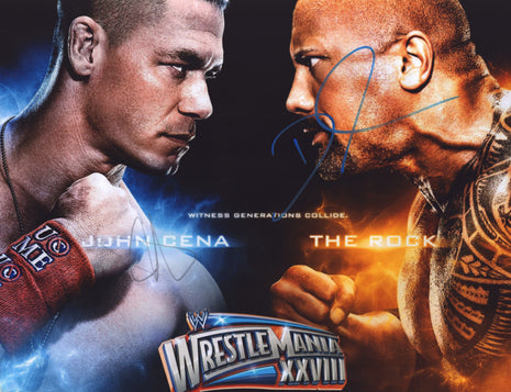 The Rock & John Cena dual signed 11x14 Photo