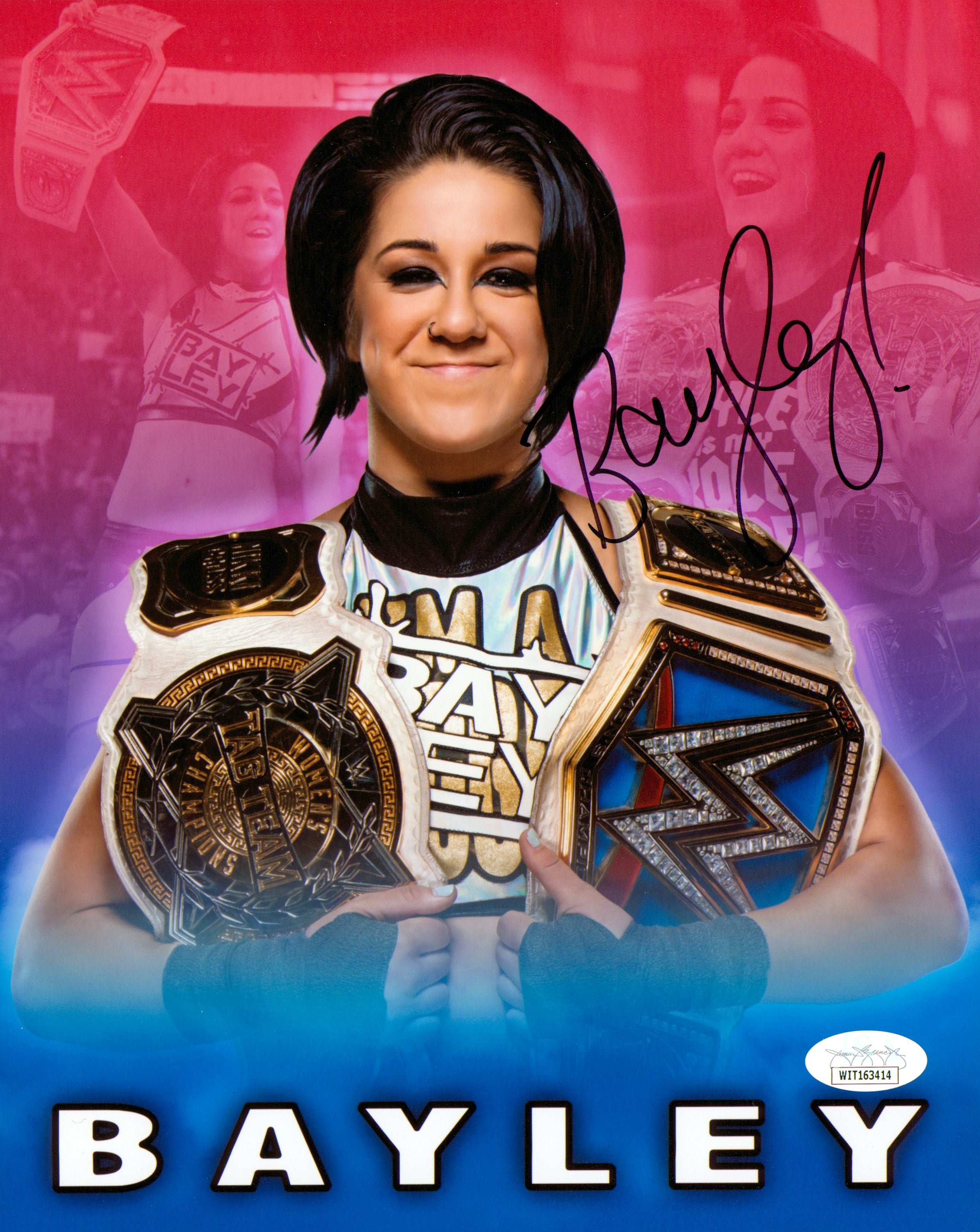 Bayley Rack Bayley signed 8x10 Photo (w/ JSA) – Signed By Superstars