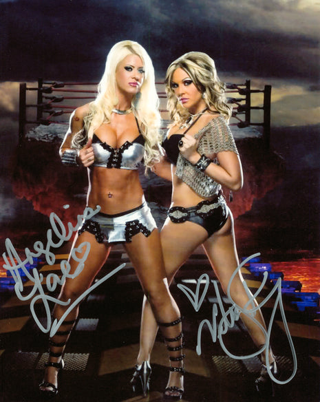 Velvet Sky & Angelina Love dual signed 8x10 Photo