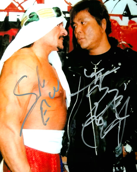 Sabu & Atsushi Onita dual signed 8x10 Photo