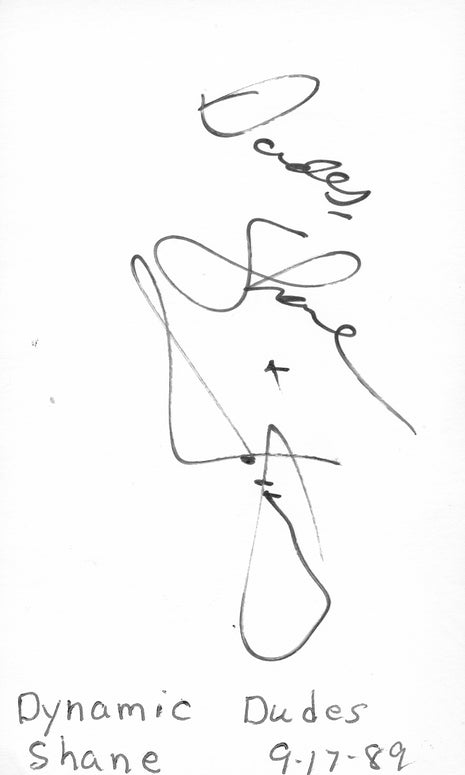 Dynamic Dudes - Johnny Ace & Shane Douglas dual signed 3x5 Paper Cut