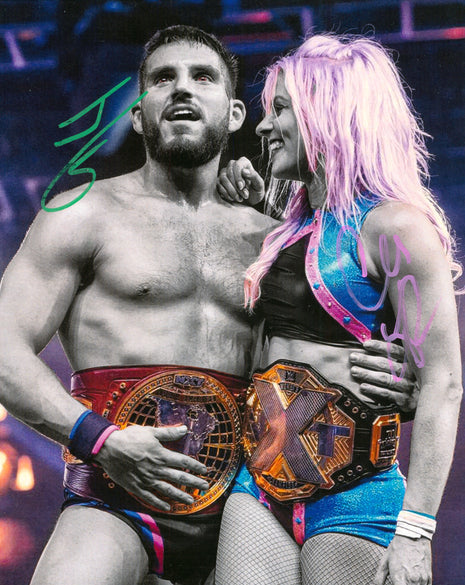 Johnny Gargano & Candice LeRae dual signed 8x10 Photo