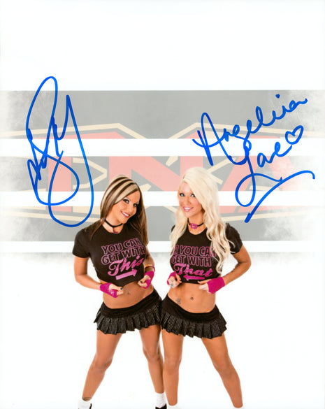 Velvet Sky & Angelina Love dual signed 8x10 Photo