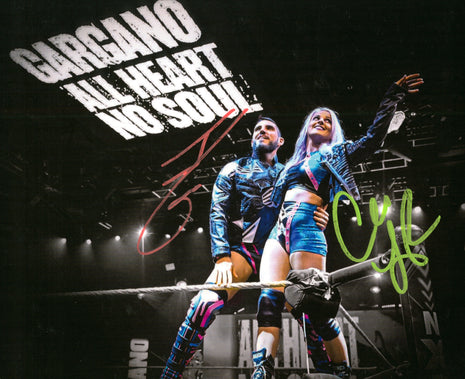 Johnny Gargano & Candice LeRae dual signed 8x10 Photo