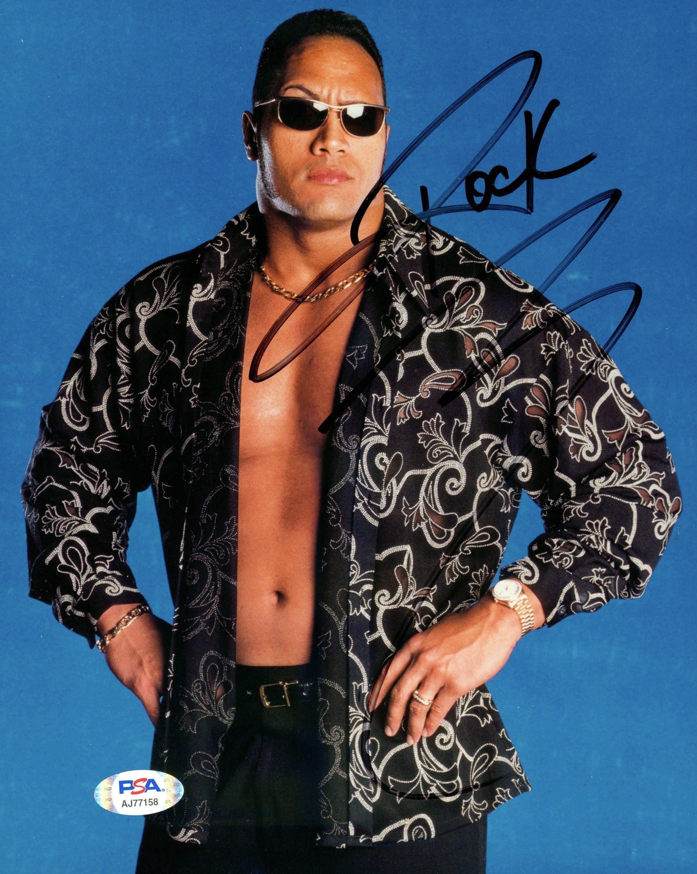 The Rock signed 8x10 Photo (w/ PSA) Signed By Superstars