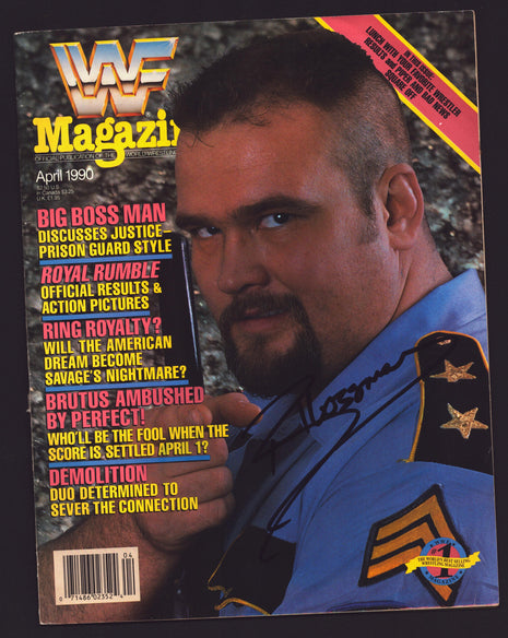 Big Boss Man signed WWF Magazine April 1990