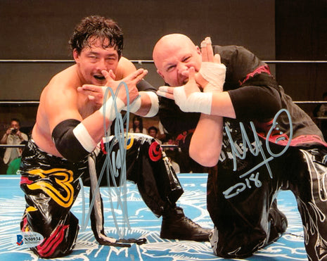 Yoshihiro Tajiri & Mikey Whipwreck dual signed 8x10 Photo (w/ Beckett)