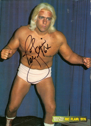 Ric Flair & Chris Candido dual signed double-sided Magazine Page
