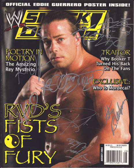 Multi-signed WWE Smackdown Magazine August 2004