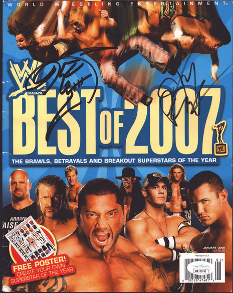 CM Punk & Jeff Hardy dual signed WWE Best of 2007 Magazine (w/ JSA)
