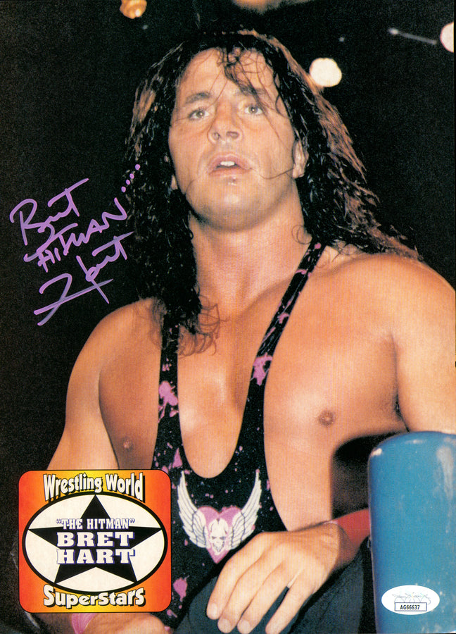 Bret Hart & Davey Boy Smith dual signed double-sided Magazine Page ...