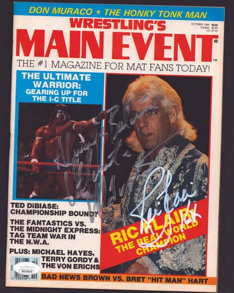 Ultimate Warrior & Ric Flair dual signed Magazine (w/ JSA)