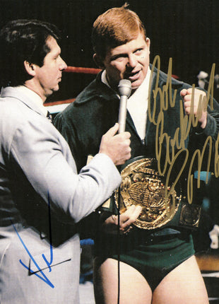 Vince McMahon & Bob Backlund dual signed 8x10 Photo