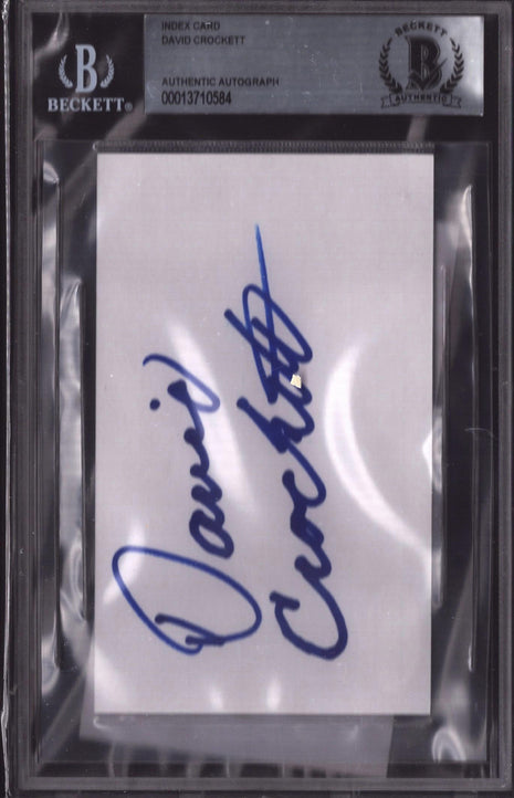 David Crockett signed Index Card (Encapsulated w/ Beckett & JSA)