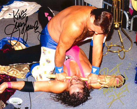 Bret Hart & Jerry Lawler dual signed 8x10 Photo (w/ JSA)