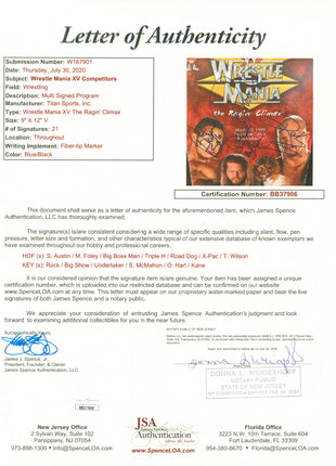 Multi-signed WrestleMania XV Event Program (20+ signatures! w/ JSA)