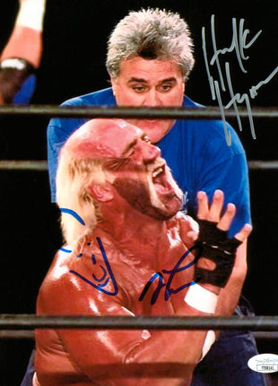 Jay Leno & Hulk Hogan dual signed 8x10 Photo (w/ JSA)
