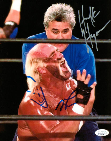 Jay Leno & Hulk Hogan dual signed 8x10 Photo (w/ JSA)