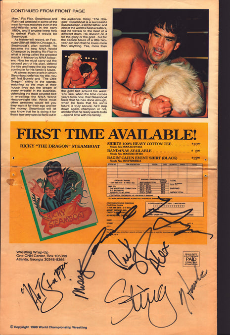 Multi-signed WCW Wrestling Wrap Up Vol. 1 No. 1 (8 signatures!)