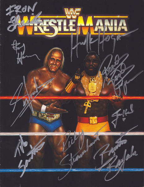 Multi-signed original WWF Wrestlemania 1 Event Program (9 signatures!)