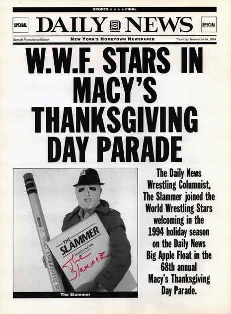 The Slammer signed 1994 NYC Macys Day Parade Poster