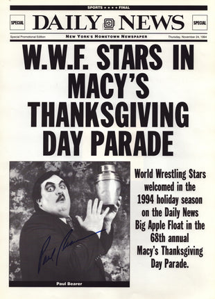 Paul Bearer signed 1994 NYC Macys Day Parade Poster