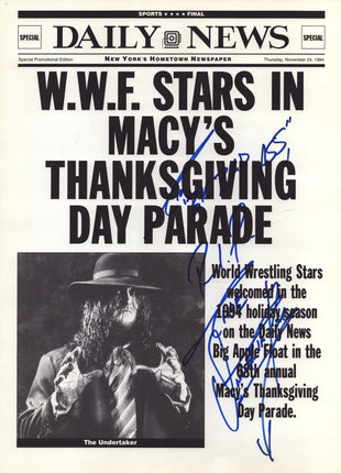 The Undertaker signed 1994 NYC Macys Day Parade Poster (The Bad Ass)