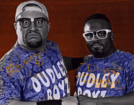 Dudley Boys dual signed Metallic 11x14 Photo