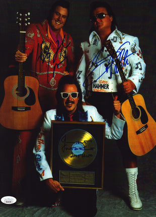 Greg Valentine, Jimmy Hart & Honky Tonk Man triple signed 11x14 Photo (w/ JSA)