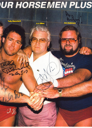 Ric Flair, Ole Anderson, Tully Blanchard, Arn Anderson & JJ Dillon  multi signed 11x15 Photo