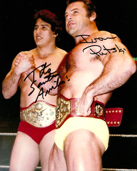 Tito Santana & Ivan Putski dual signed 8x10 Photo