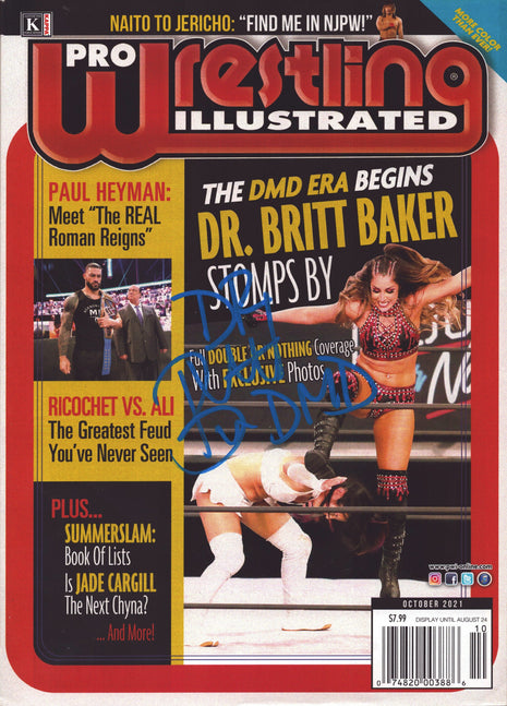 Britt Baker signed PWI Magazine October 2021