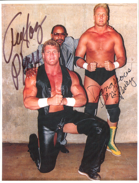 Teddy Long & Dan Spivey dual signed 8x10 Photo