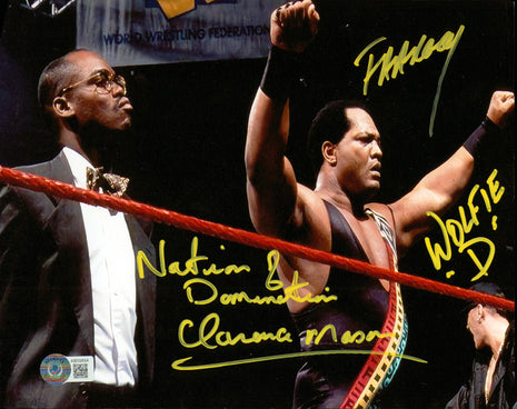 Farrooq, Wolfie D & Clarence Mason triple signed 8x10 Photo (w/ Beckett)