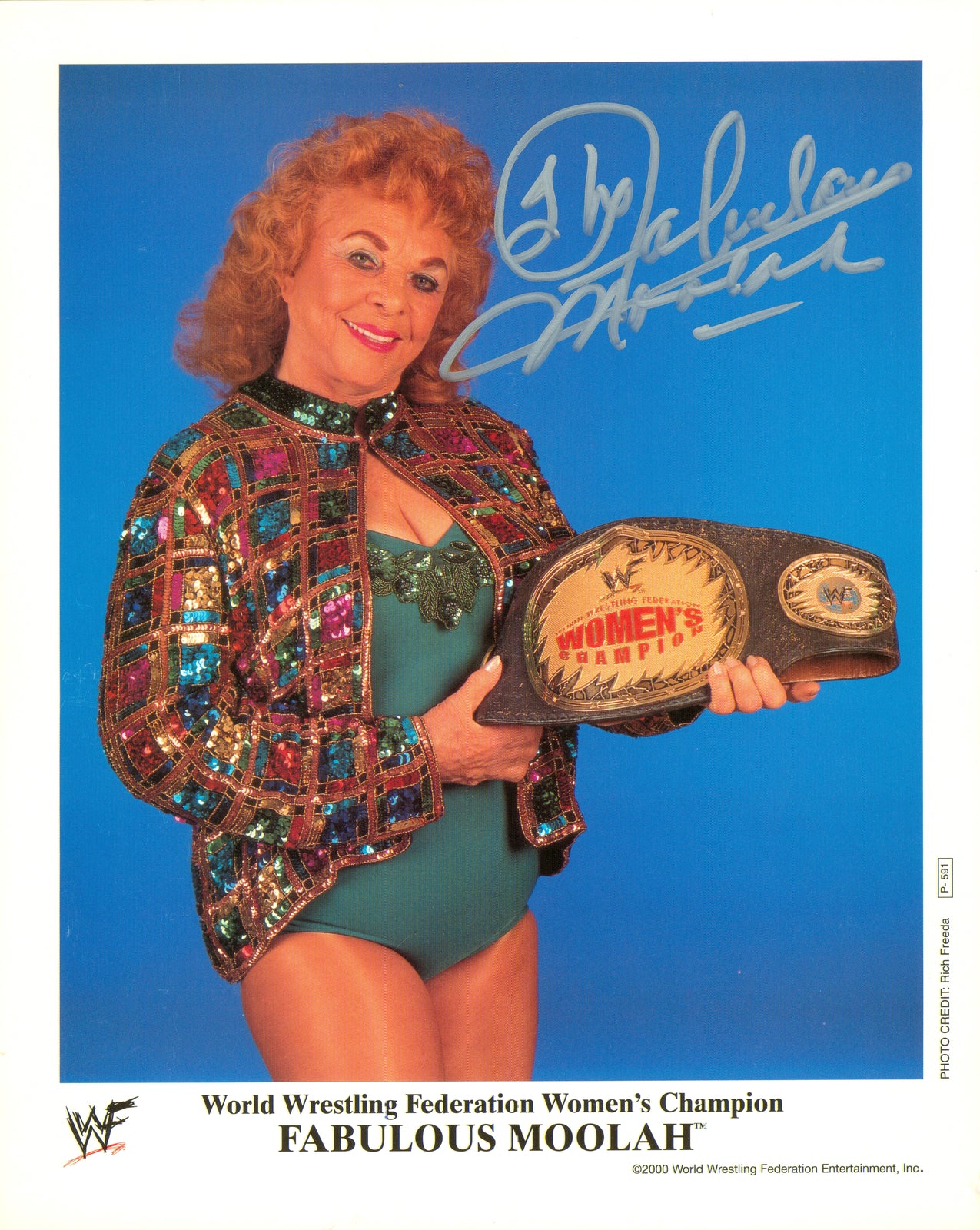 Fabulous Moolah signed 8x10 Photo – Signed By Superstars