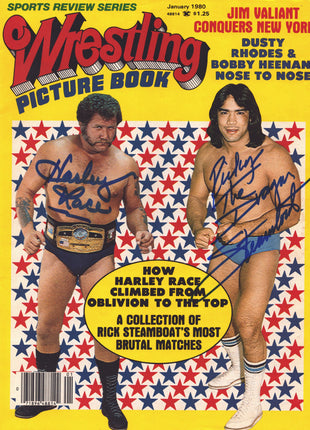 Ricky Steamboat & Harley Race signed Wrestling Picture Book (January 1980)