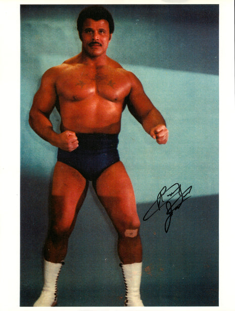 Foto firmada de Rocky Johnson de 8x10