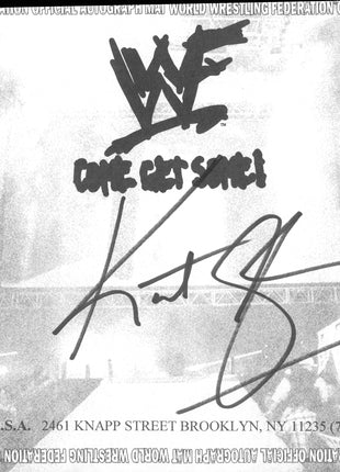 Kurt Angle signed 8.5x11 WWF Placemat