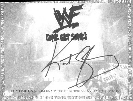 Kurt Angle signed WWF Placemat