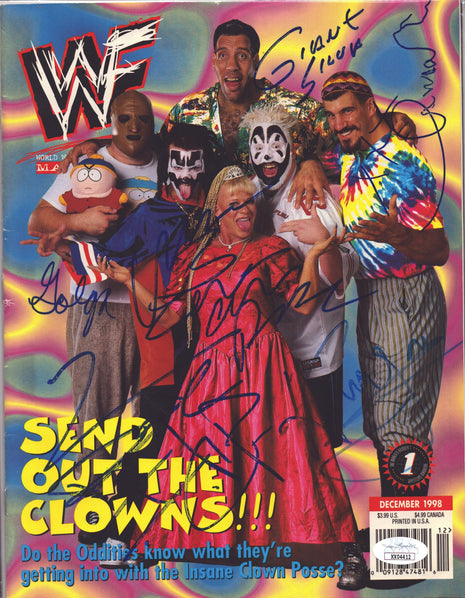 Luna Vachon, Golga (John Tenta), Insane Clown Posse, Kurrgan & Giant Silva multi-signed WWF Magazine December 1998 (w/ JSA)