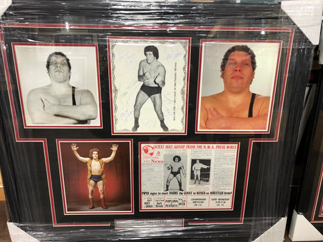 Andre the Giant 23x32 Framed Photo Collection with rookie autograph