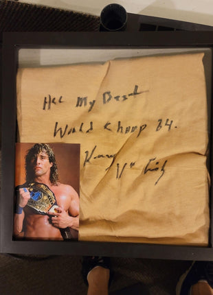 Kerry Von Erich, Kevin Von Erich, Fritz Von Erich & Mike Von Erich signed & framed T-Shirts