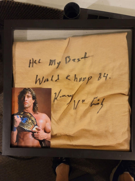 Kerry Von Erich, Kevin Von Erich, Fritz Von Erich & Mike Von Erich signed & framed T-Shirts