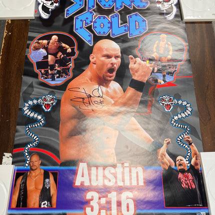 Stone Cold Steve Austin signed 34x22 Wall Posters (w/ Beckett)