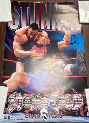 Stone Cold Steve Austin signed 34x22 Wall Posters (w/ Beckett)
