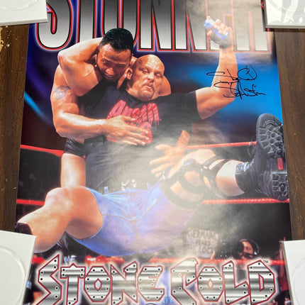 Stone Cold Steve Austin signed 34x22 Wall Posters (w/ Beckett)