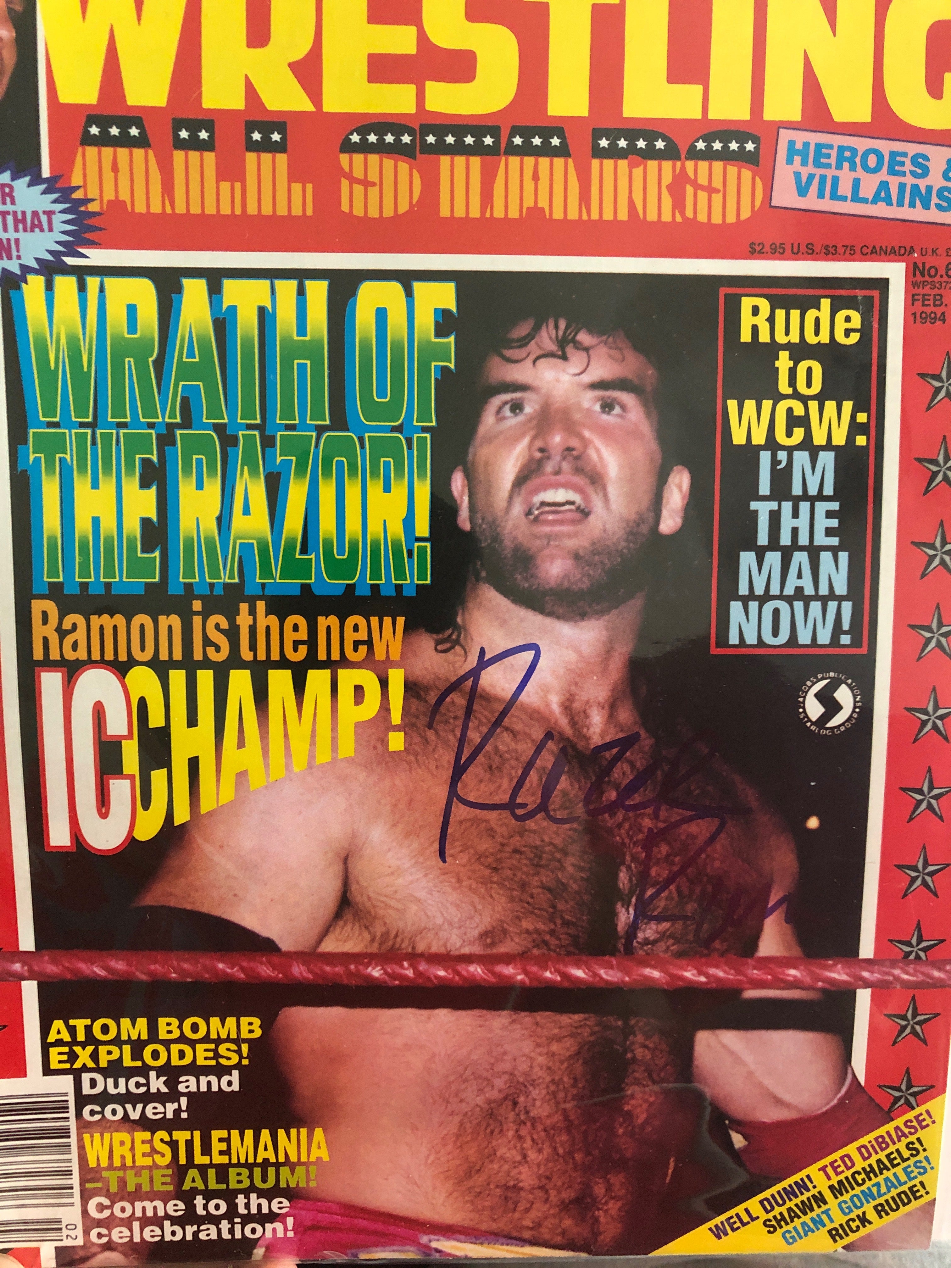 Wwf Magazine Razor Ramon Razor Ramon signed Wrestling Allstars Magazine Feb 1994 – Signed By ...